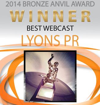 Lyons PR Wins PRSA Bronze Anvil Award for Best Webcast