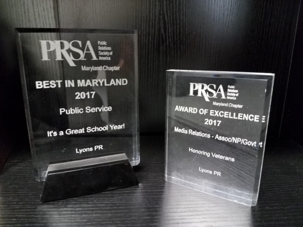 PRSA Award of Excellence and PRSA Best in Maryland awards